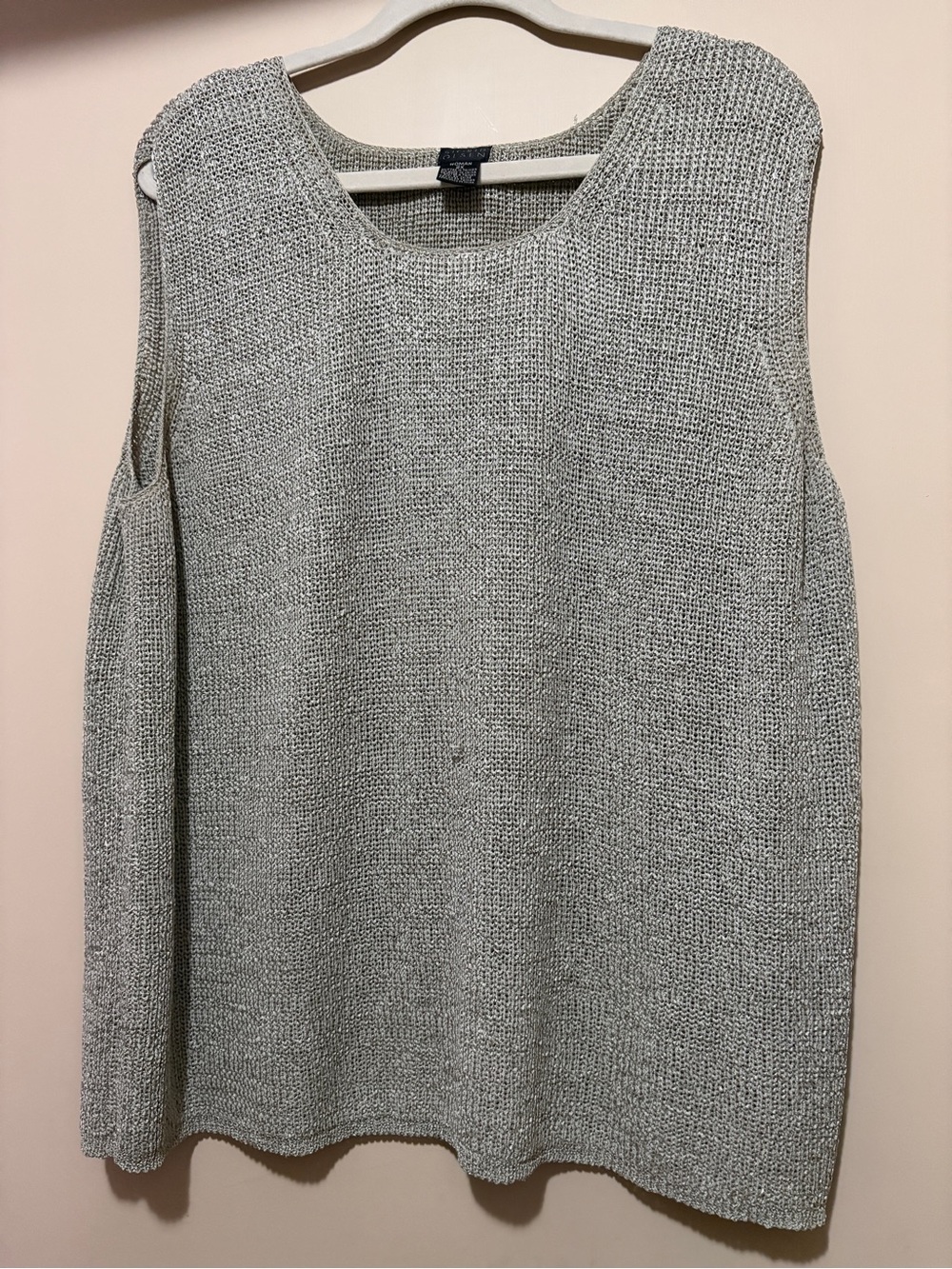 Sleeveless Knit Tank Top in Heather Sage Gray